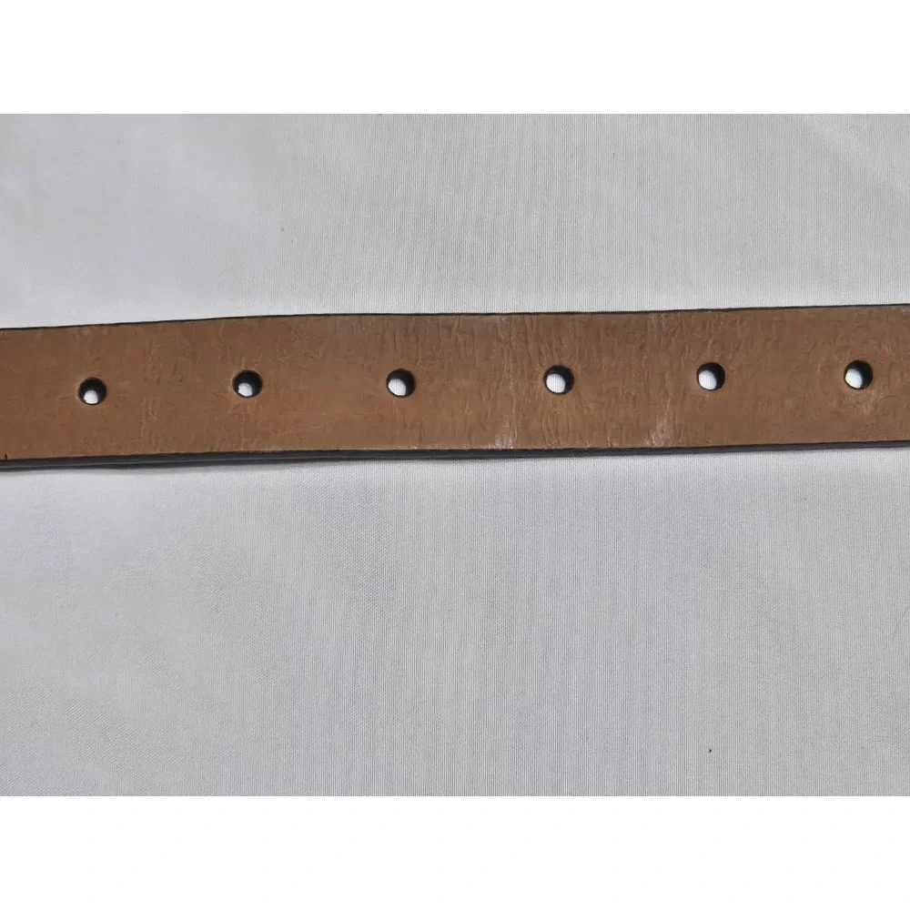 American Eagle Western Belt Brown Leather Silver Buckle Womens Med 28-34